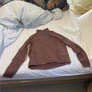 lululemon athletica Brown Pullover with Purple Trim